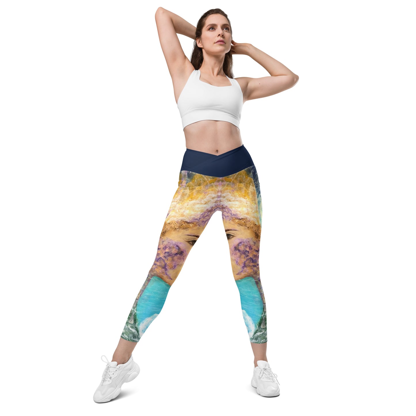 Crossover leggings with pockets