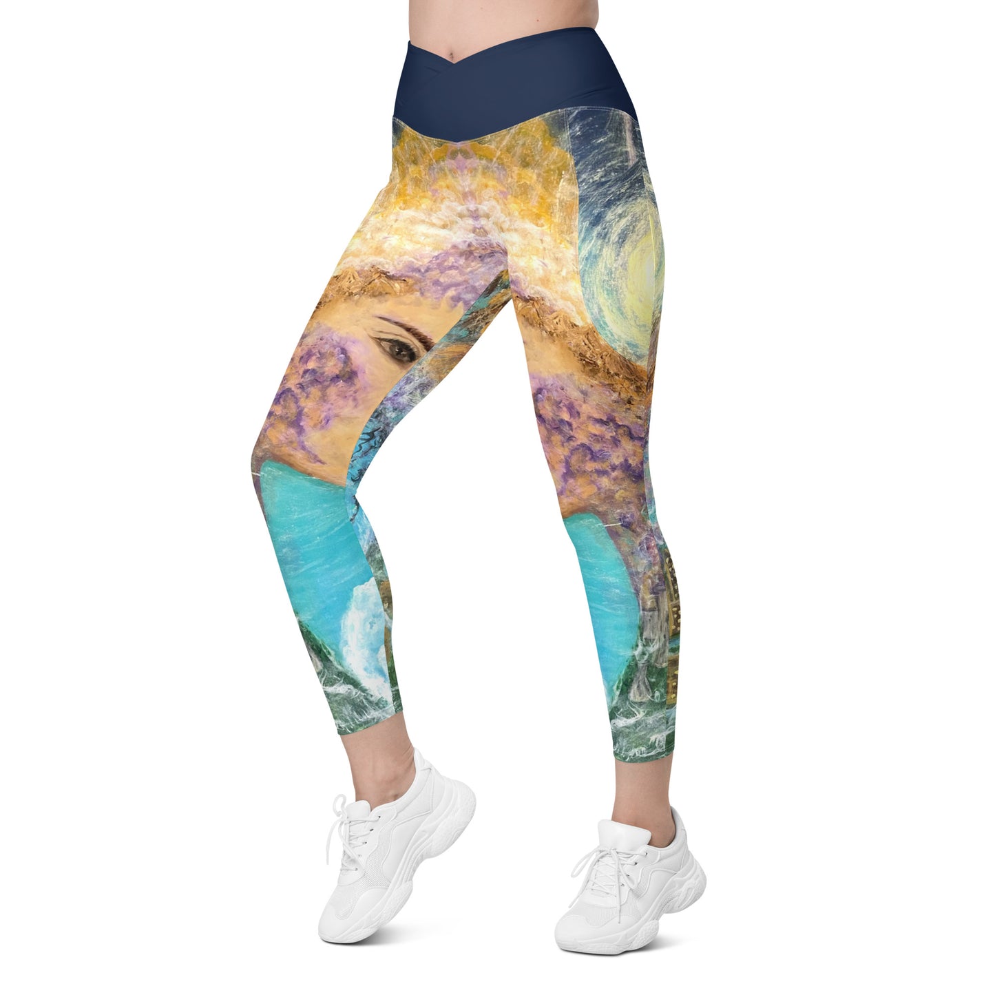 Crossover leggings with pockets