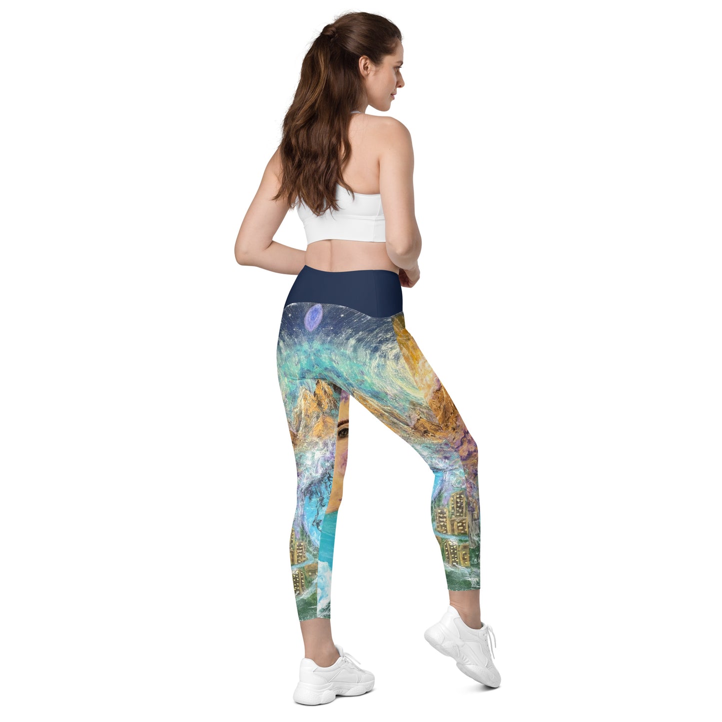 Crossover leggings with pockets