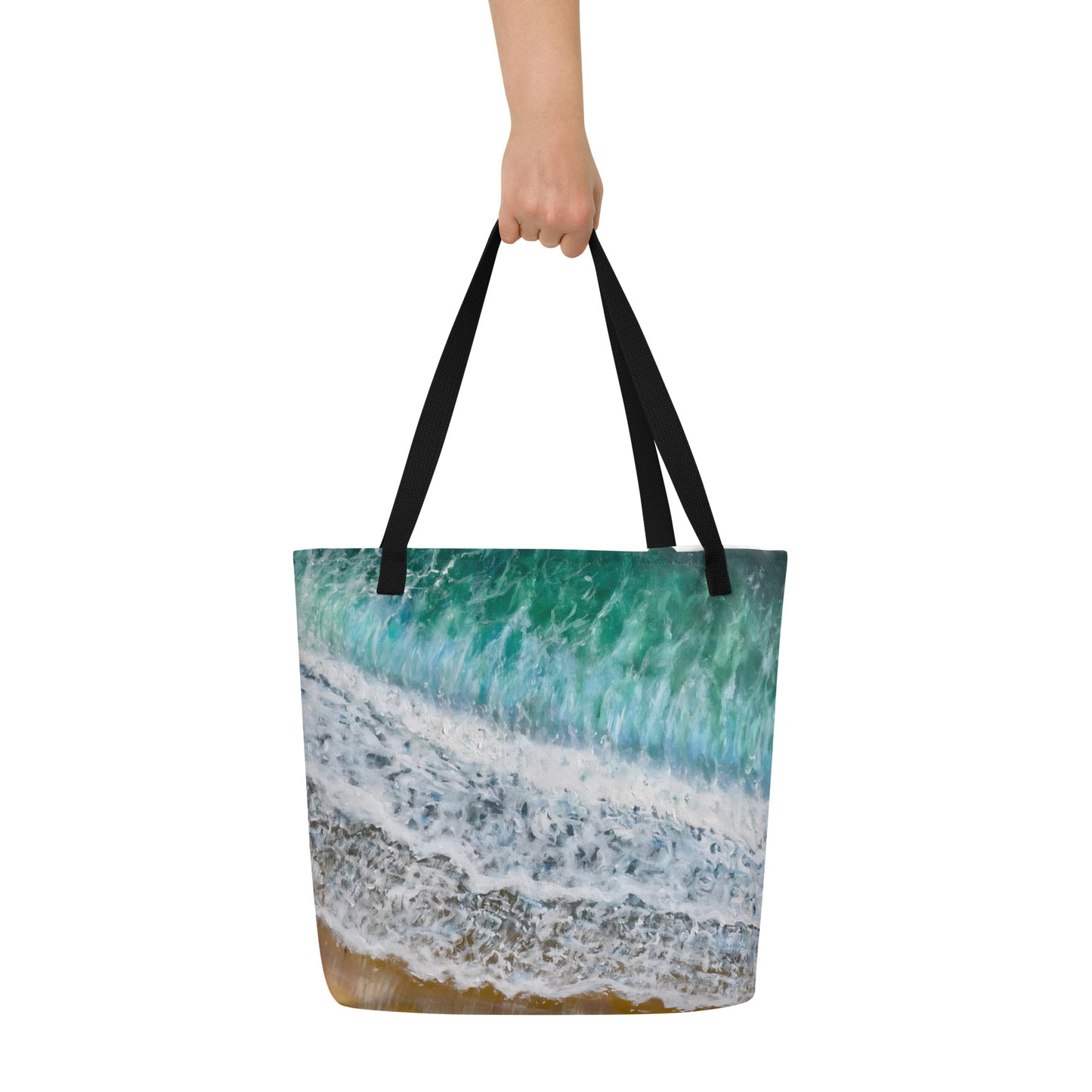 Wave Print Large Tote Bag