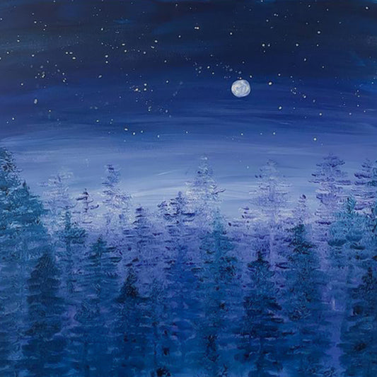 Forest Trees Warmed by the Moon & Stars